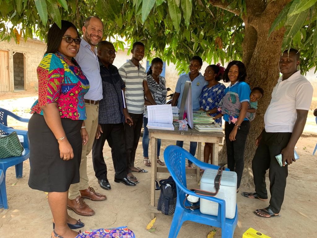 Margaret Gyapong, director of the Institute for Health Research at the University of Health and Allied Sciences in Ghana, with her research team.