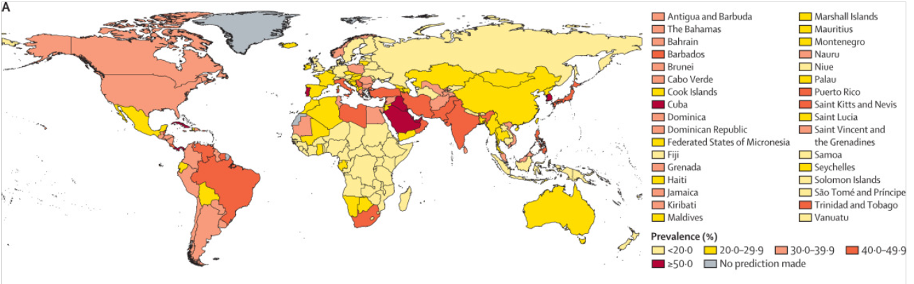 Map of global physical inactivity