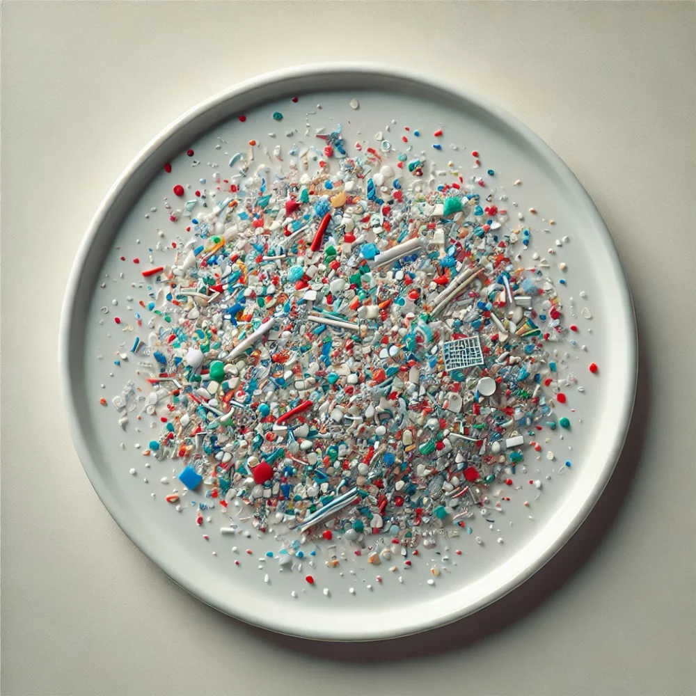 Microplastics on a plate