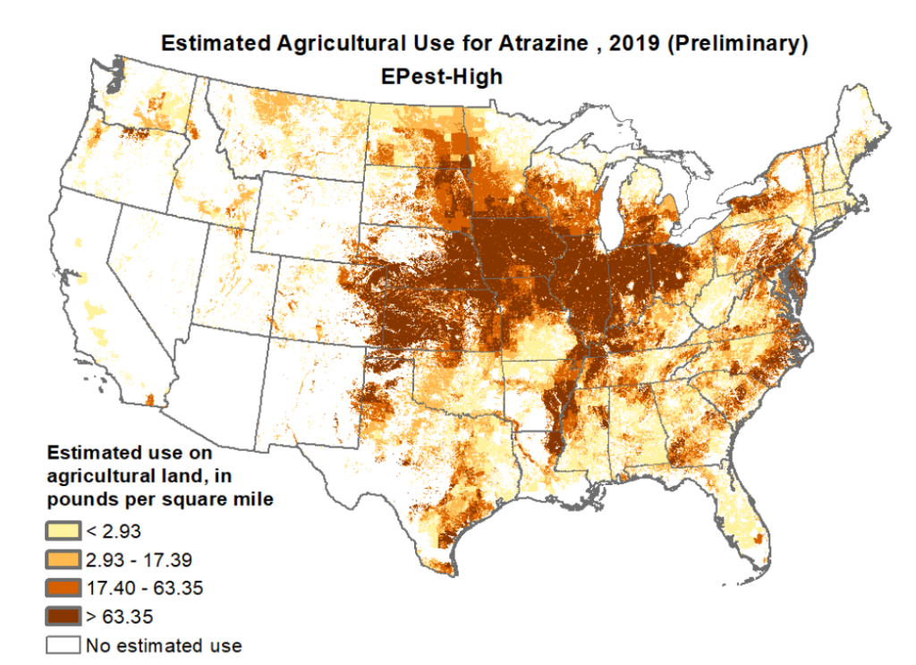 EPA USGS atrazine map usage