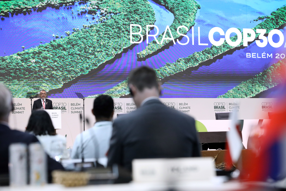 WHO Director-General Dr Tedros Adhanom Ghebreyesus speaks at COP30 in Belém. The summit saw the launch of the Belém Health Action Plan, a Brazilian-led initiative that aligns with the WHO’s broader Global Action Plan on Climate Change and Health.