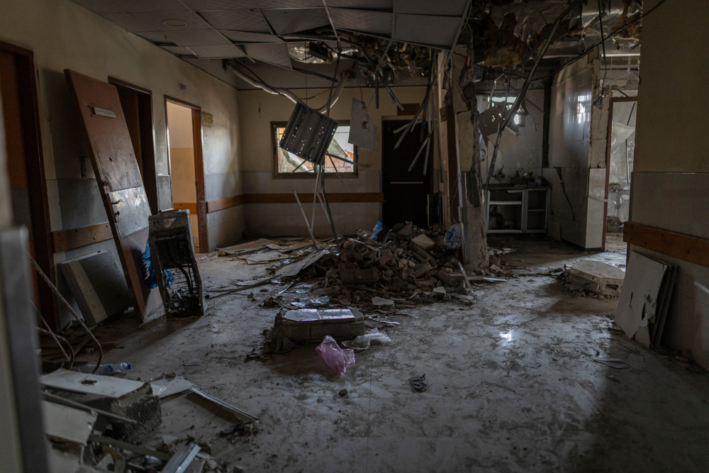 The Nasser Medical Complex in Gaza in the aftermath of military operations.