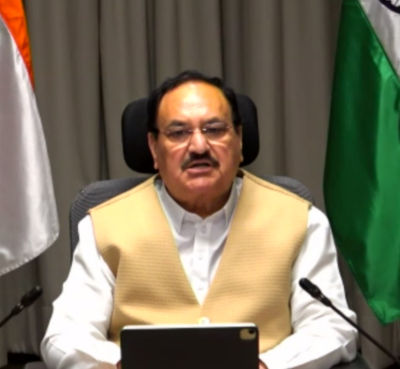 Indian Minister of Health Jagat Prakash Nadda addresses the WHO press briefing on the global fight against cervical cancer.
