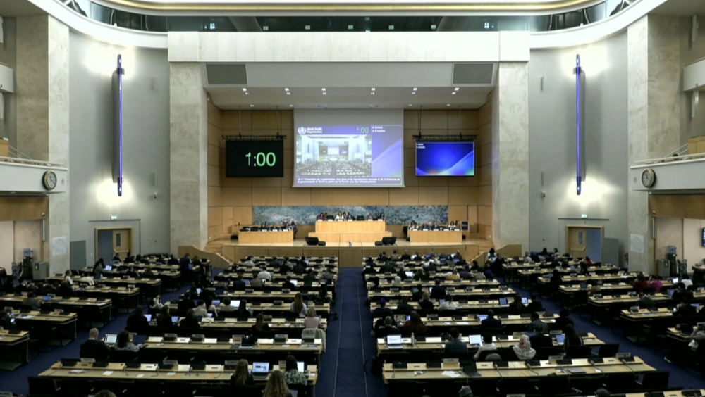 Delegates attend a Committee B meeting in the Assembly Hall at the Palais des Nations on Thursday after the decision to restore Iranian voting rights.