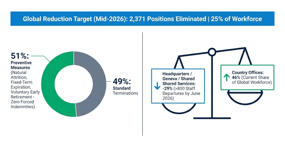 WHO aims to slash 25% of its workforce by June 2026, shifting focus to country offices.