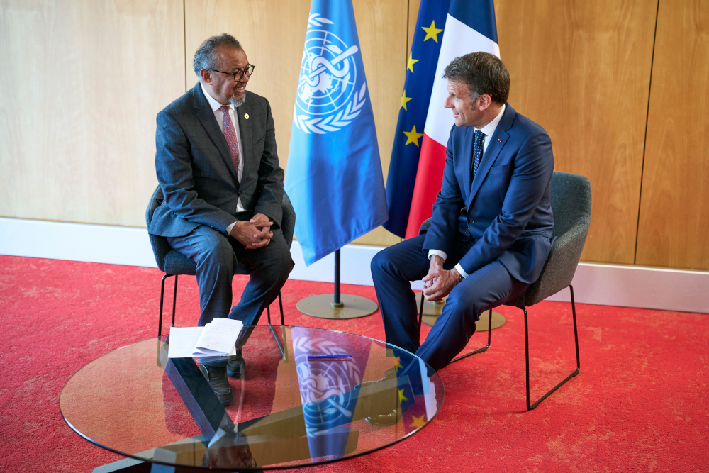 Macron and Tedros at the One Health Summit in Lyon this year. They demand urgent digital governance.