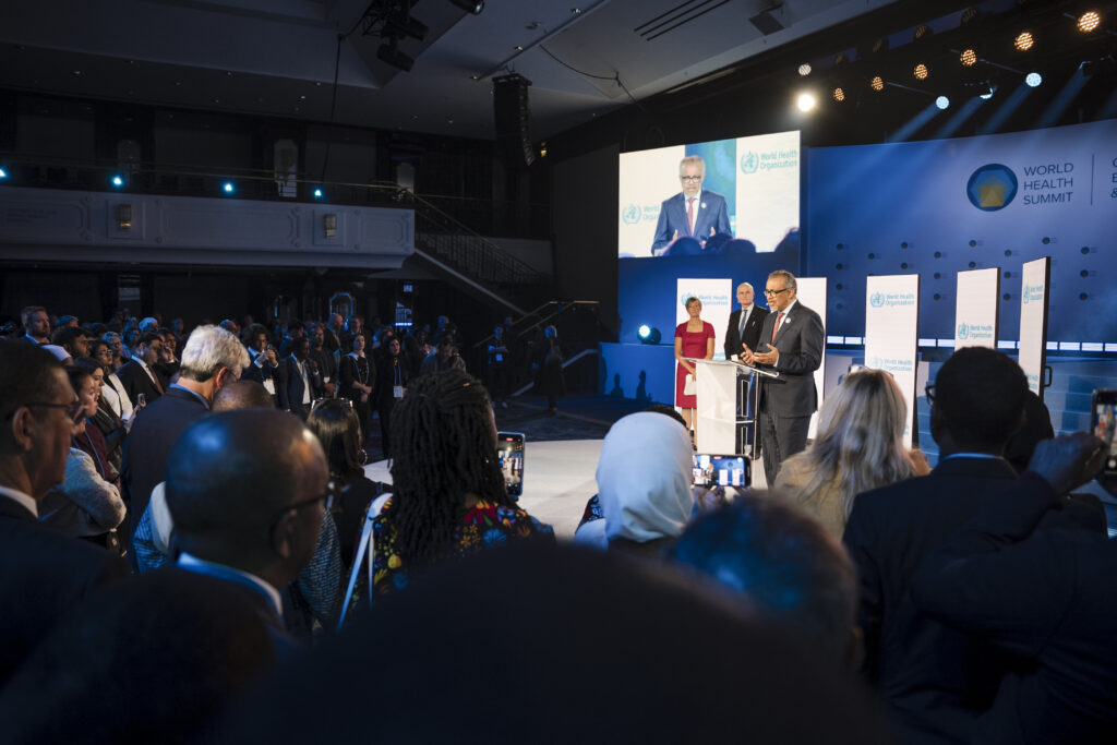 Dr Tedros at the 2024 World Health Summit in Berlin. Hanan Balkhy, currently listed as speaker in her role as Regional Director, must withdraw from official public appearances.