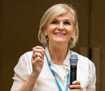 Dr María Neira at a WHO event.