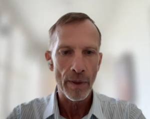 Mark Dybul speaking during the interview.