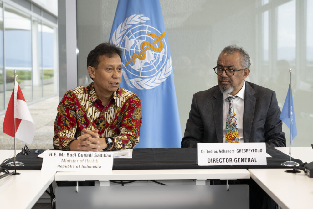 WHO Director-General Dr Tedros Adhanom Ghebreyesus met with Sadikin at WHO headquarters in July 2026.