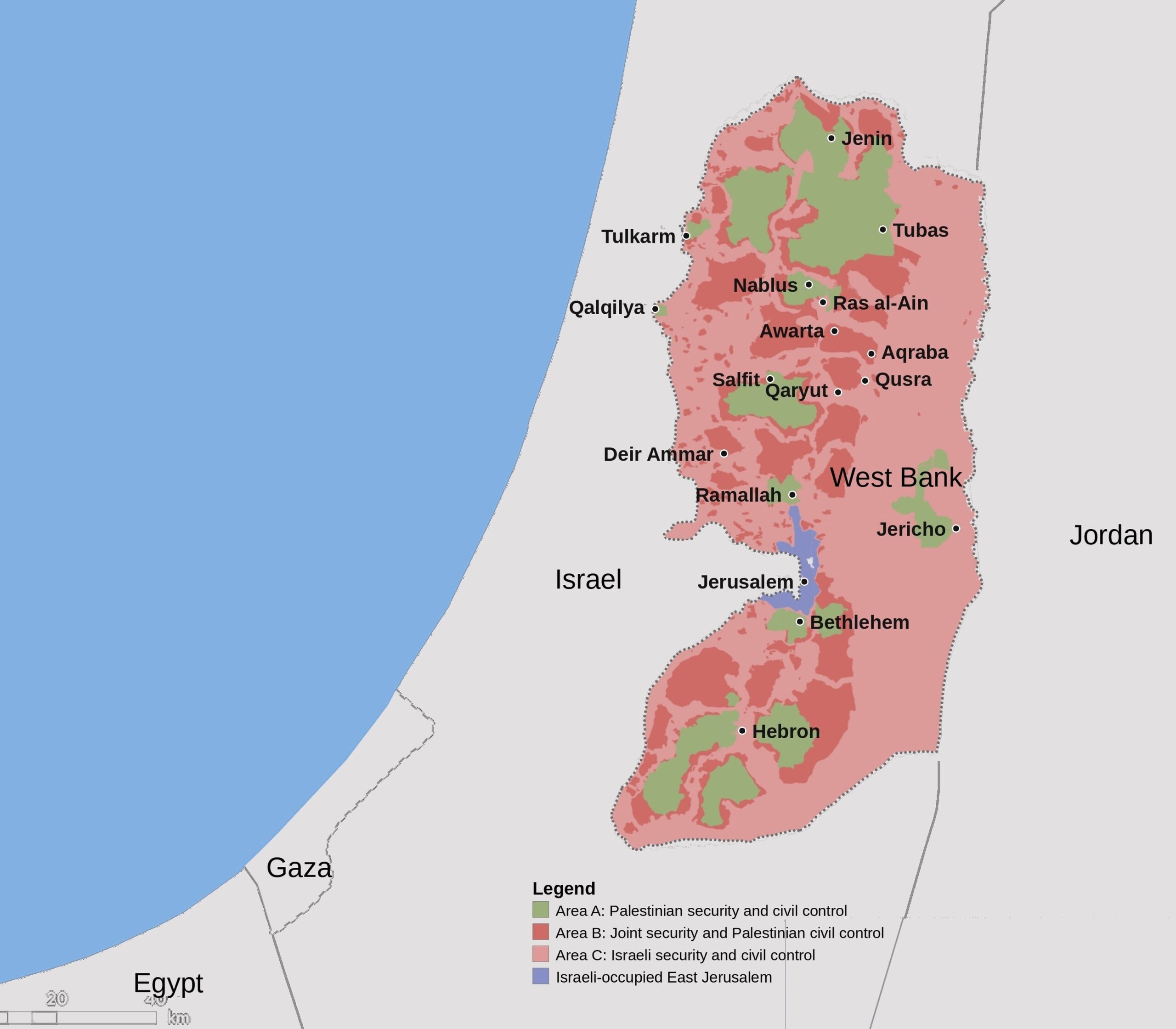 Map of West Bank